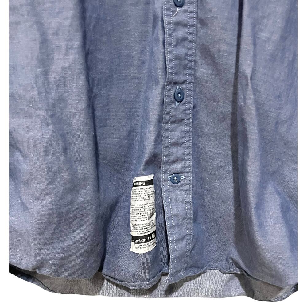 Carhartt Sportswear FR Mens FRS004-CBL Flame Resistant Chambray Blue XLT - Picture 4 of 7